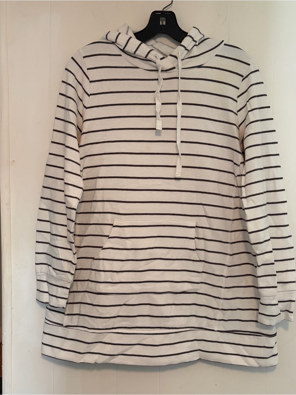 Motherhood Maternity size M super soft and comfy black and white striped hoodie
